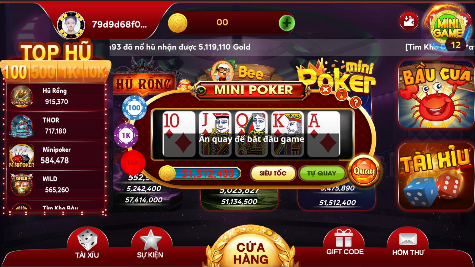 nổ hũ game slot Mini Poker