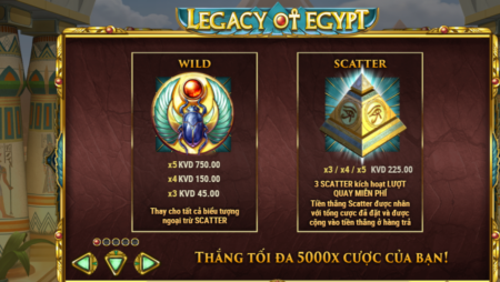 Legacy of Egypt – hốt bạc khủng và khám phá Ai Cập huyền bí